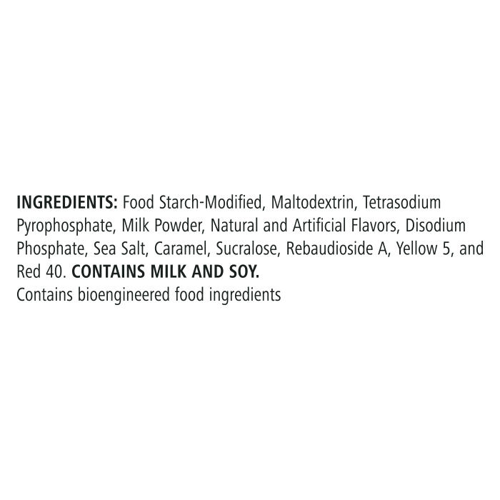 Ingredients list for Creamy Flavoring Mix | Rich & Creamy Flavor Blend, including milk and soy allergens.