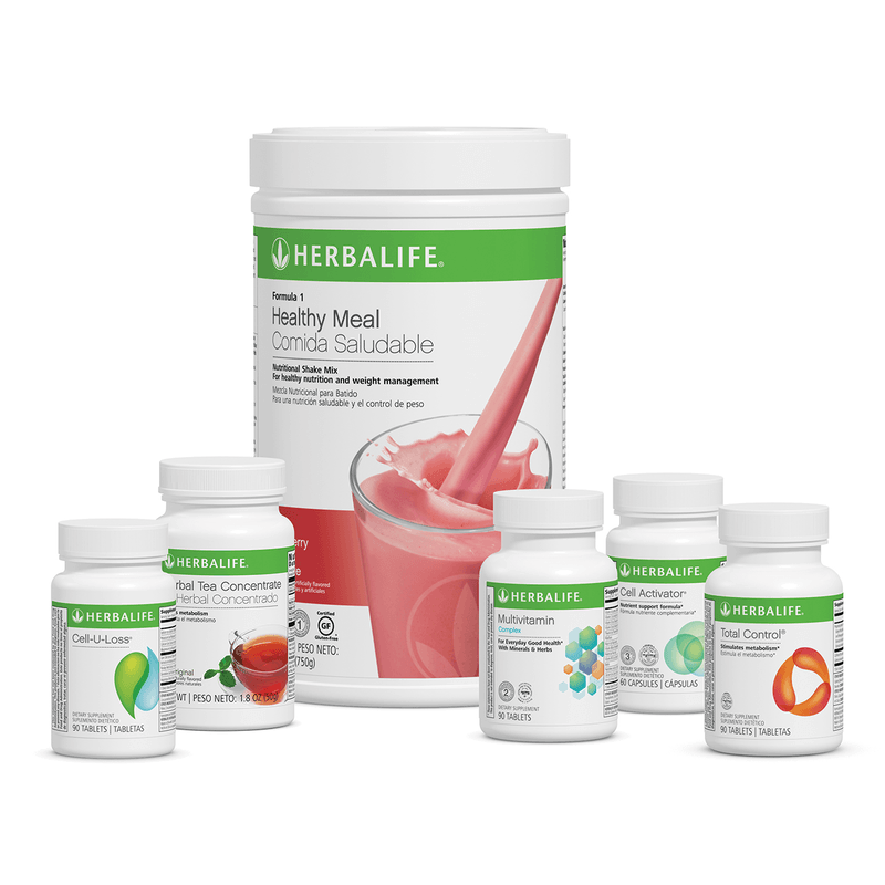 AlVivo Advanced Program kit featuring Wild Berry Formula 1 Healthy Meal and supplements for weight management.