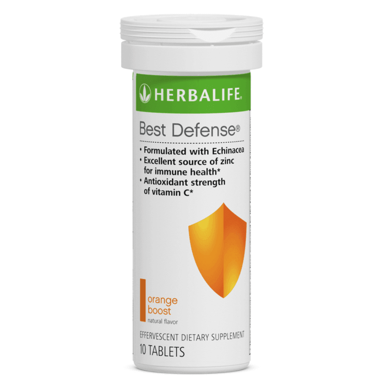 Best Defense®: Orange Boost 10 Tablets per Tube, effervescent dietary supplement with Vitamin C and Echinacea.