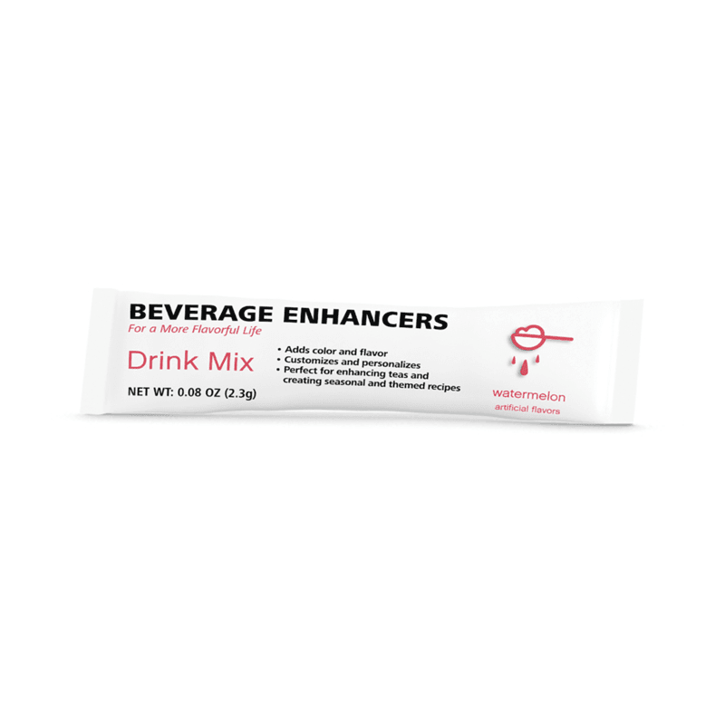 Beverage Enhancers Drink Mix Single-Serve Packets featuring watermelon flavor for enhancing drinks and teas.