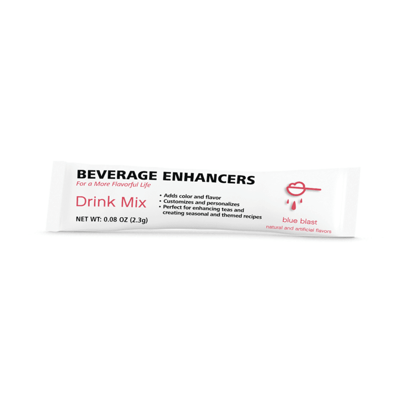 Beverage Enhancers Drink Mix Single-Serve Packets blue blast flavor for tea customization and flavor enhancement.