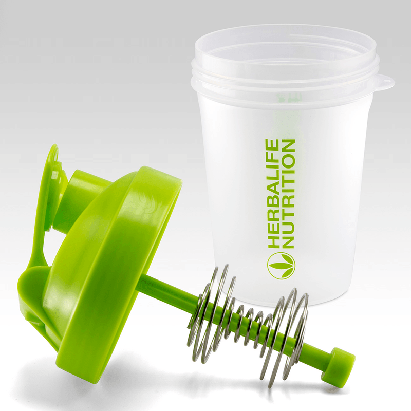 AlVivo Deluxe Shaker Cup - 16 Oz. for Mixing with green lid and mixing ball for clump-free shakes.