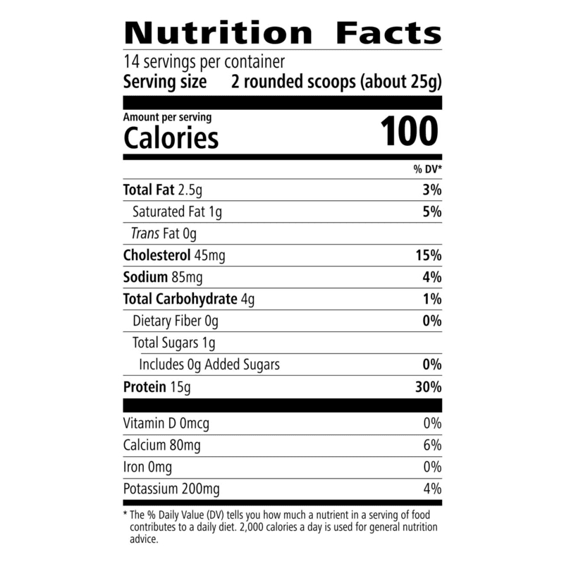 High Protein Iced Coffee nutrition facts including protein content and low sugar for healthy snacking.