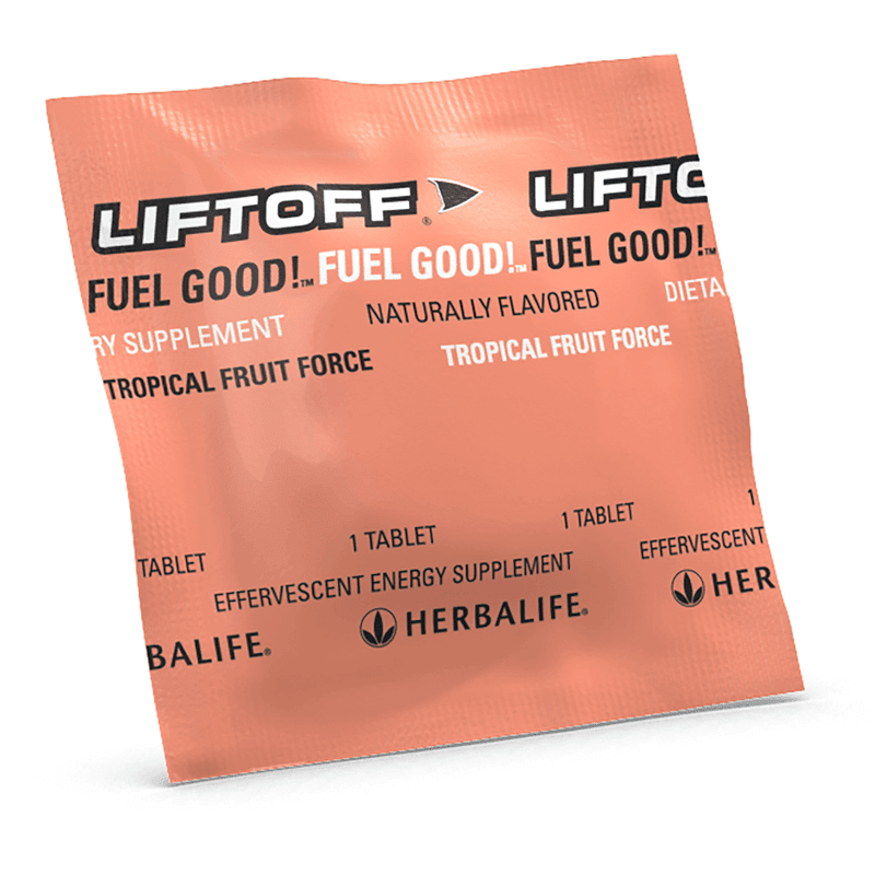 AlVivo Liftoff® Tropical Fruit Force effervescent dietary supplement packaging.