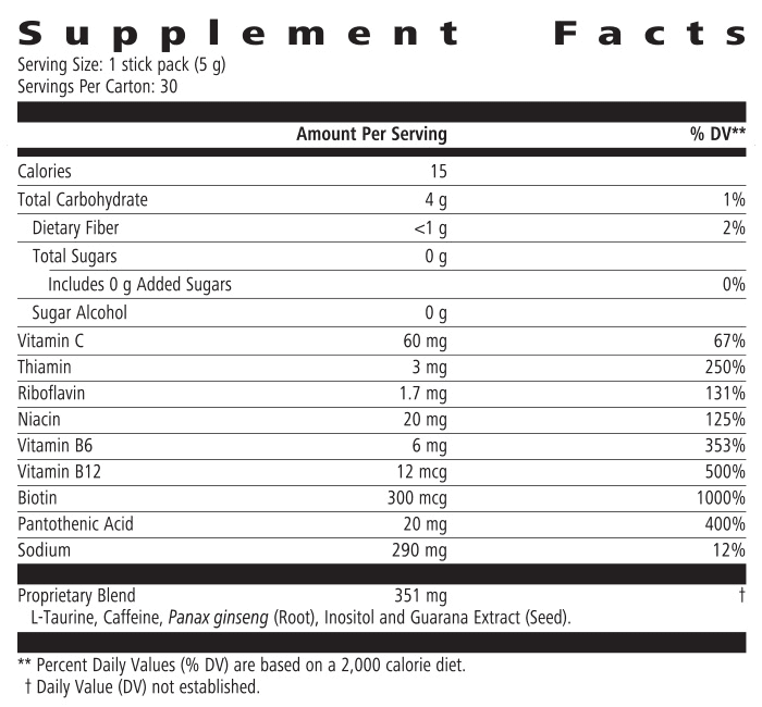 Supplement Facts for AlVivo Liftoff dietary supplement, including nutritional information and key ingredients.