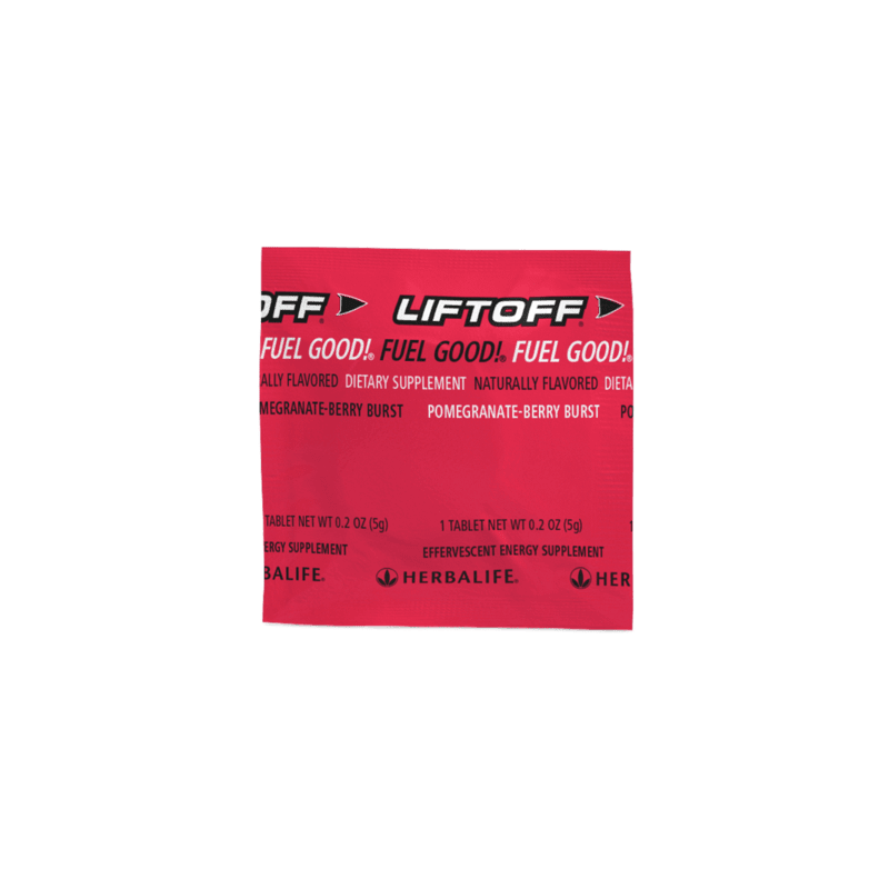 AlVivo Liftoff® Pomegranate-Berry Burst effervescent dietary supplement tablet packaging.