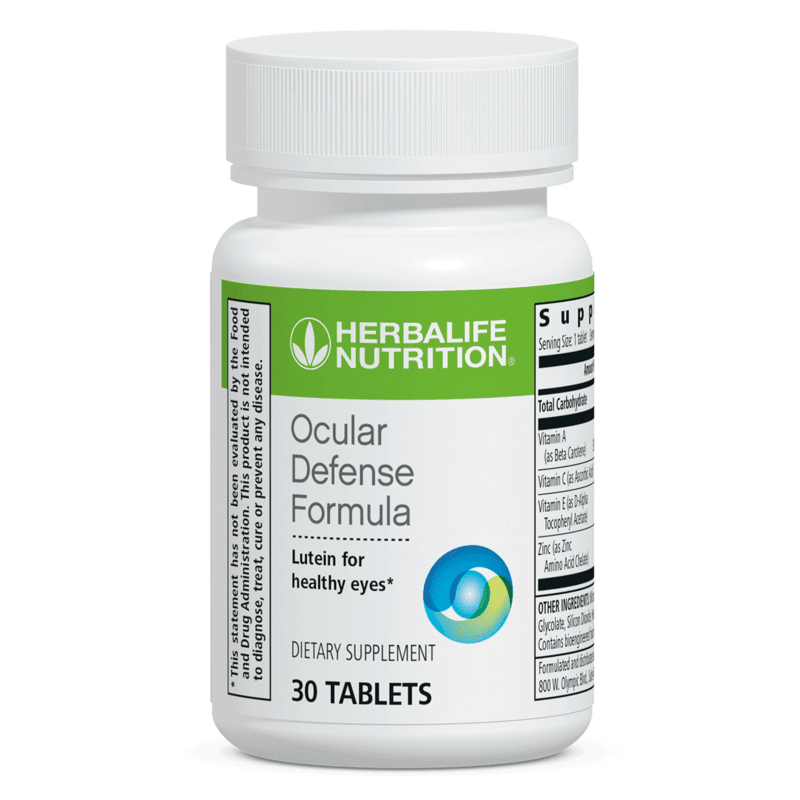 AlVivo Ocular Defense Formula dietary supplement bottle with lutein for healthy eyes and antioxidants.