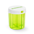 AlVivo Tablet Dispenser: Store Your 4 Supplements in a bright green, compact pill organizer for daily supplement management.