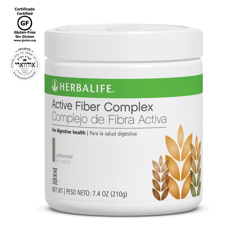 Active Fiber Complex product image showing unflavored gluten-free fiber for digestive health by Herbalife.