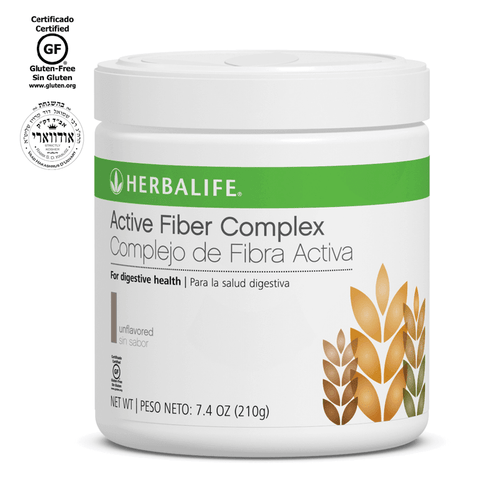 Active Fiber Complex product image showing unflavored gluten-free fiber for digestive health by Herbalife.