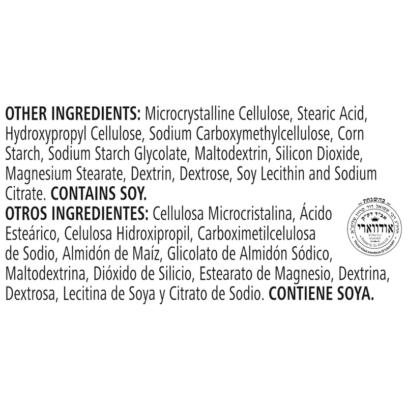 Ingredients list for Aminogen : 60 Tablets including microcrystalline cellulose, magnesium stearate, and soy lecithin.