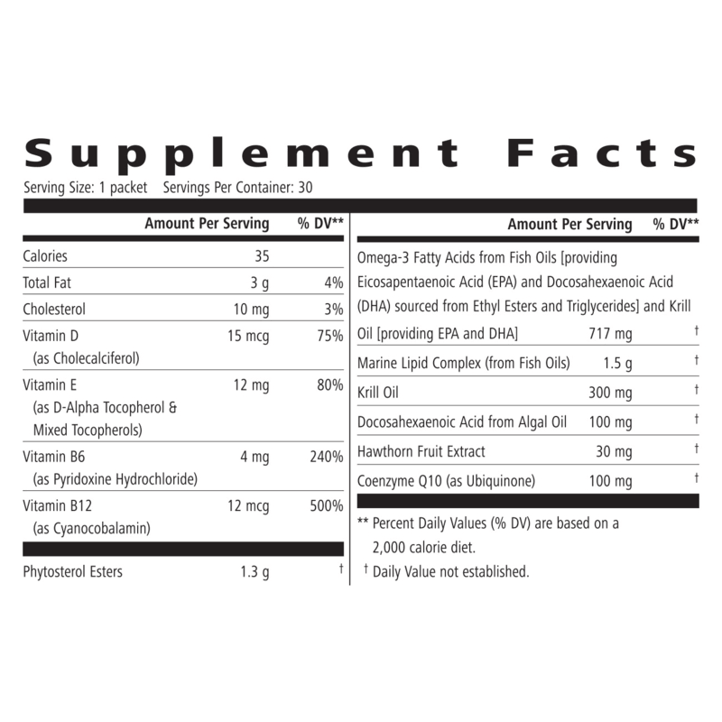 AlVivo's Core Complex: 30 Packets supplement facts detailing ingredients and nutritional information.