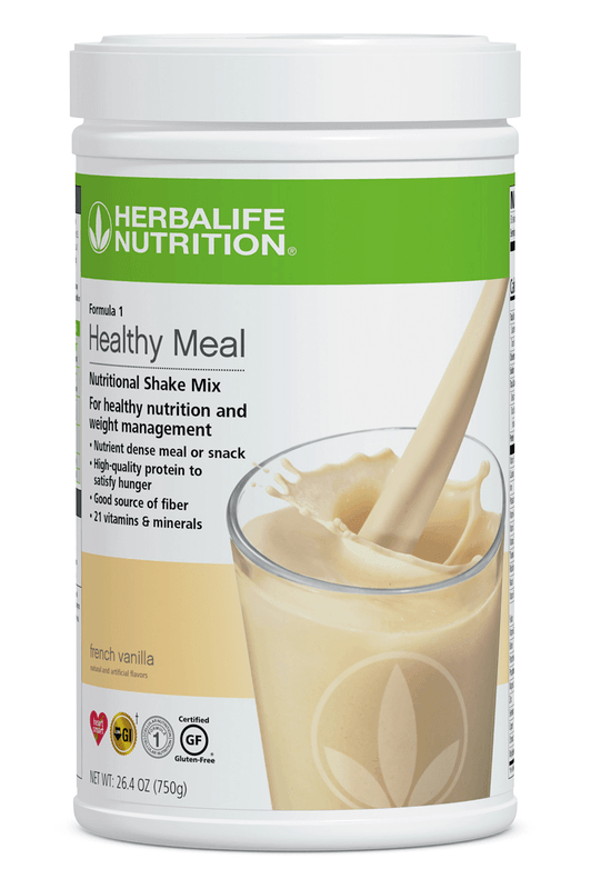 Formula 1 Healthy Meal Nutritional Shake Mix in French Vanilla flavor, packed with protein, vitamins, and minerals.
