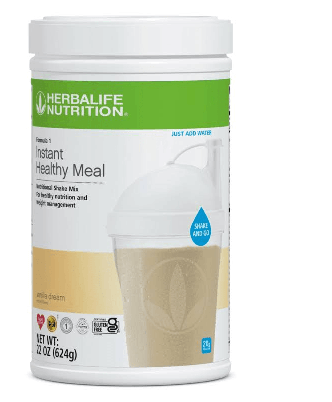 Formula 1 Instant Healthy Meal Nutritional Shake Mix in Vanilla Dream flavor, gluten-free, easy-mix powder for nutrition on-the-go.