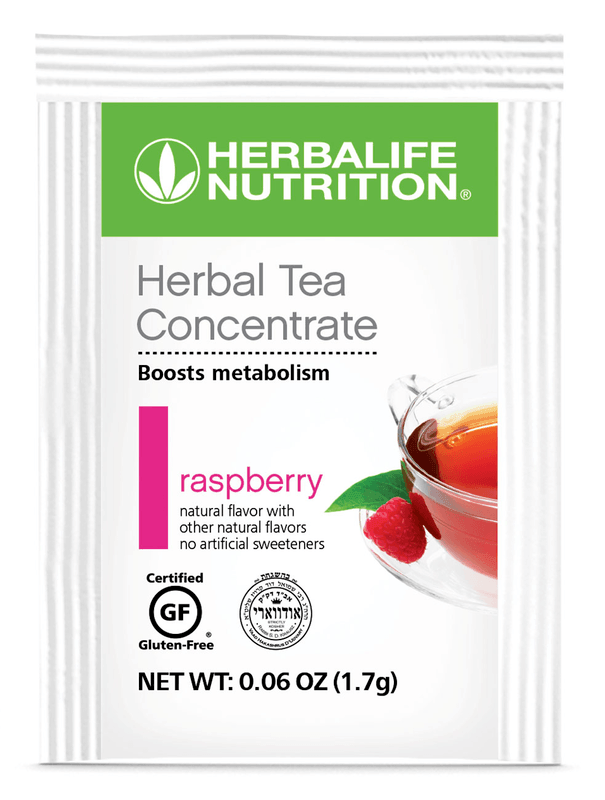 Herbal Tea Concentrate:  30 Packets raspberry flavor packet with tea cup, boosts metabolism and energizes.