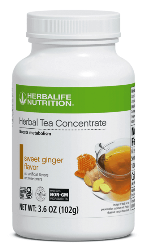 Herbal Tea Concentrate 3.6 OZ bottle with sweet ginger flavor for boosting metabolism and energizing.