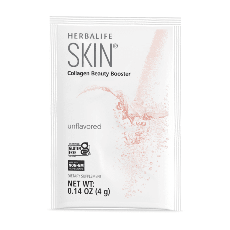 AlVivo's  SKIN® Collagen Beauty Booster unflavored dietary supplement packet for youthful skin and elasticity support.