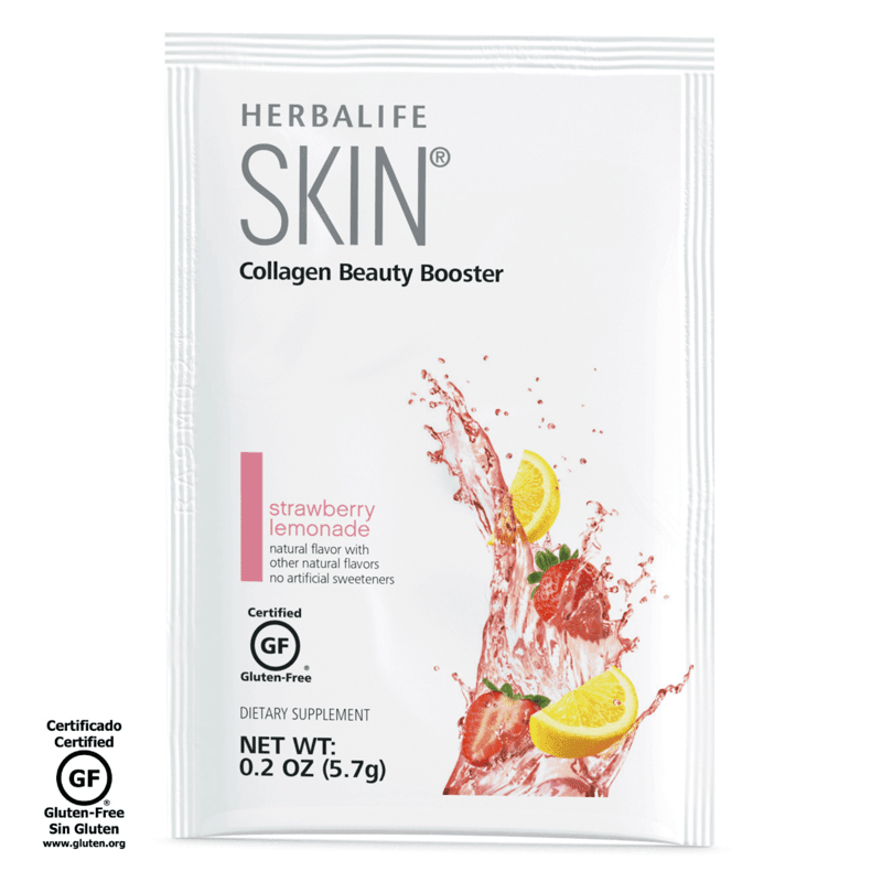 AlVivo's  SKIN® Collagen Beauty Booster Strawberry Lemonade Supplement 30 Packets for youthful skin health.