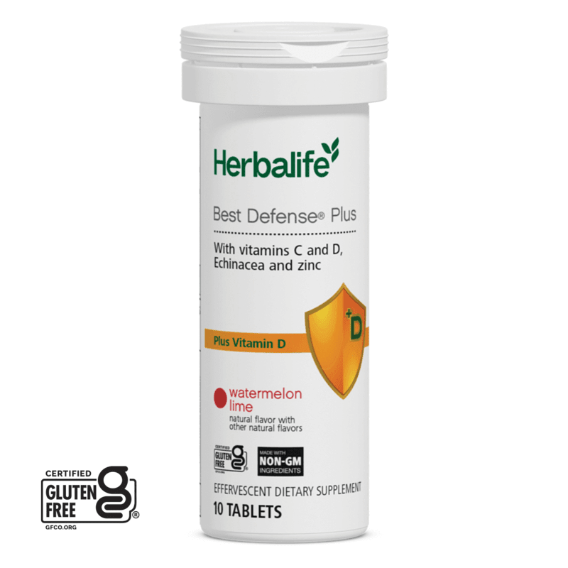 Best Defense: Ultimate Immune Support effervescent tablets with watermelon lime flavor, featuring Vitamin C, D, Echinacea and zinc.