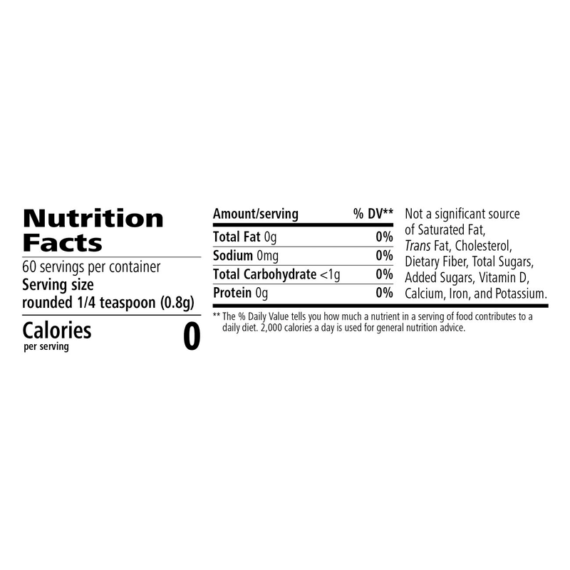Nutrition facts label for Best Peppermint Relaxation Tea, showing calories and servings per container.