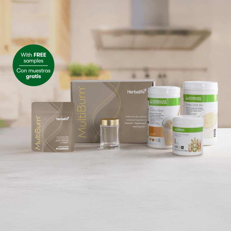 Evolve Weight Loss Program - Implies guaranteed weight loss results with Herbalife MultiBurn™ and healthy meal products.