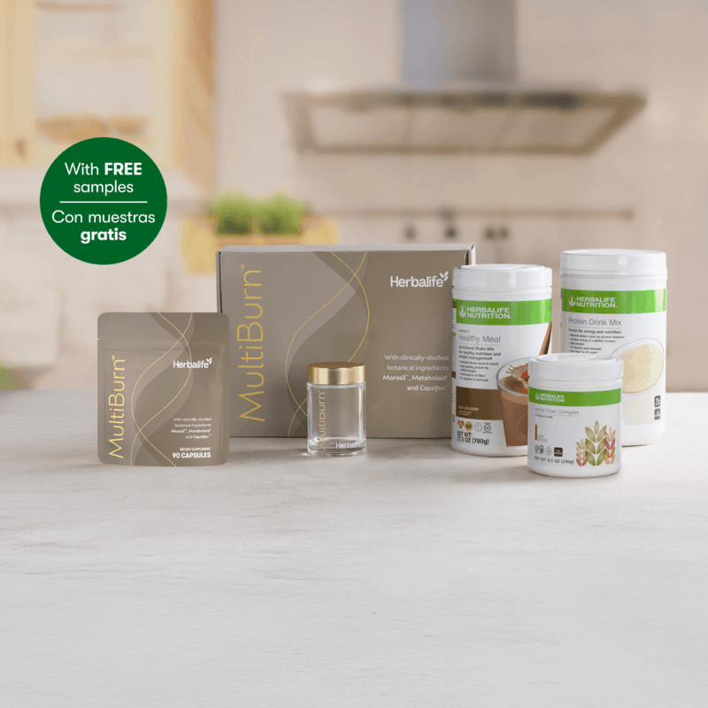 Evolve Weight Loss Program - Implies guaranteed weight loss results featuring MultiBurn™ and Herbalife nutrition products.