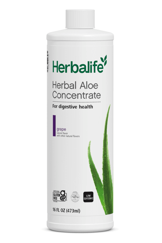 Herbal Aloe Concentrate Grape flavor 16 oz bottle for digestive health, supports nutrient absorption and soothes the stomach.