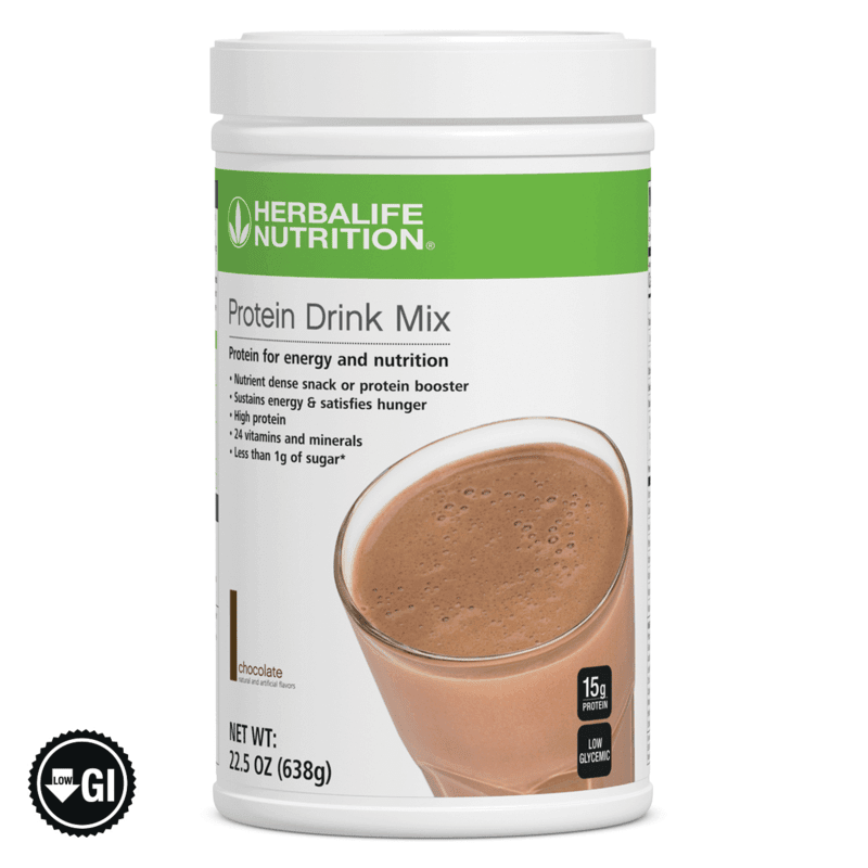 AlVivo's Protein Drink Mix tub with chocolate flavor, 638g, perfect for energy, muscle building, and nutrition.