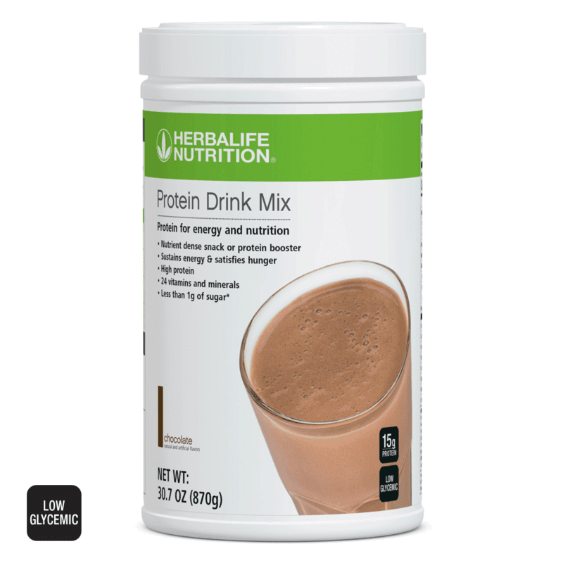AlVivo's Protein Drink Mix in Chocolate flavor, 870g pack for energy, muscle building, and low sugar intake.