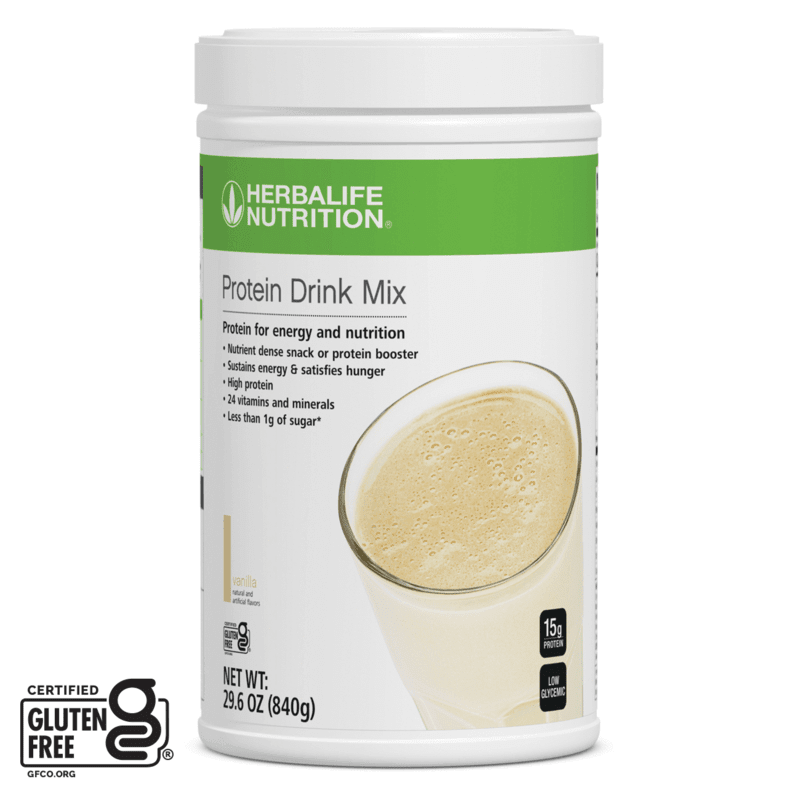AlVivo's Protein Drink Mix in vanilla flavor, 840g container for muscle building and energy boost.