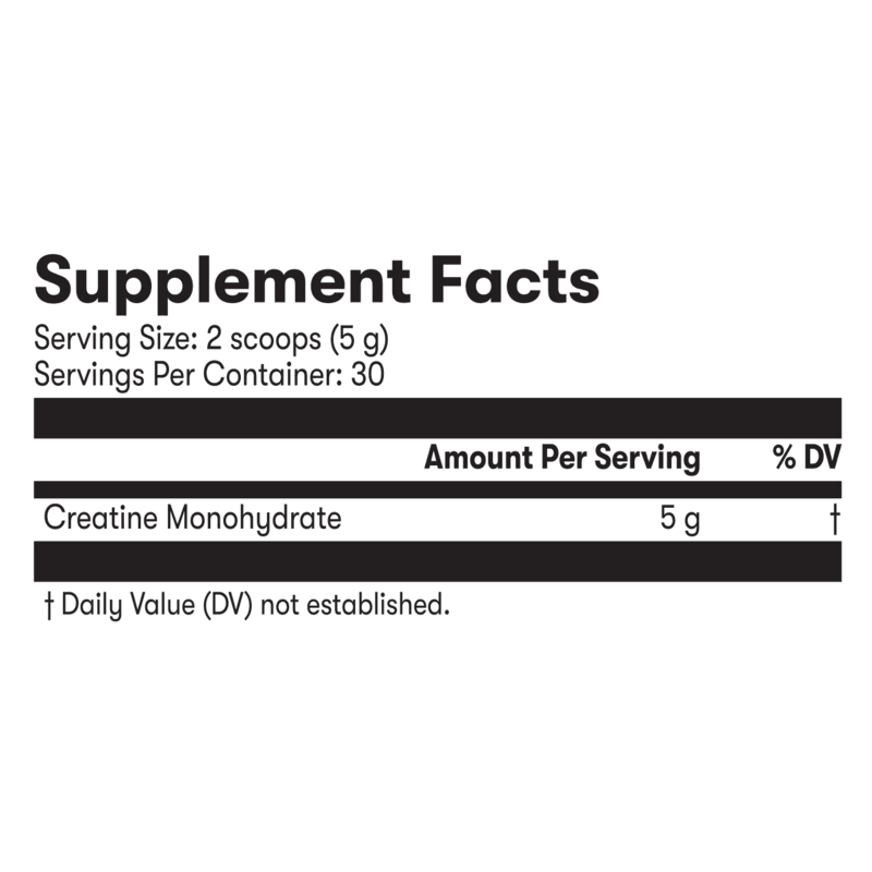 Supplement facts for Herbalife24 Creatine showing 5 g of creatine monohydrate per serving.