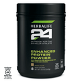 Herbalife24 Enhanced Protein Powder: Natural Flavor container showcasing its multi-staged release protein blend and gluten-free certification.