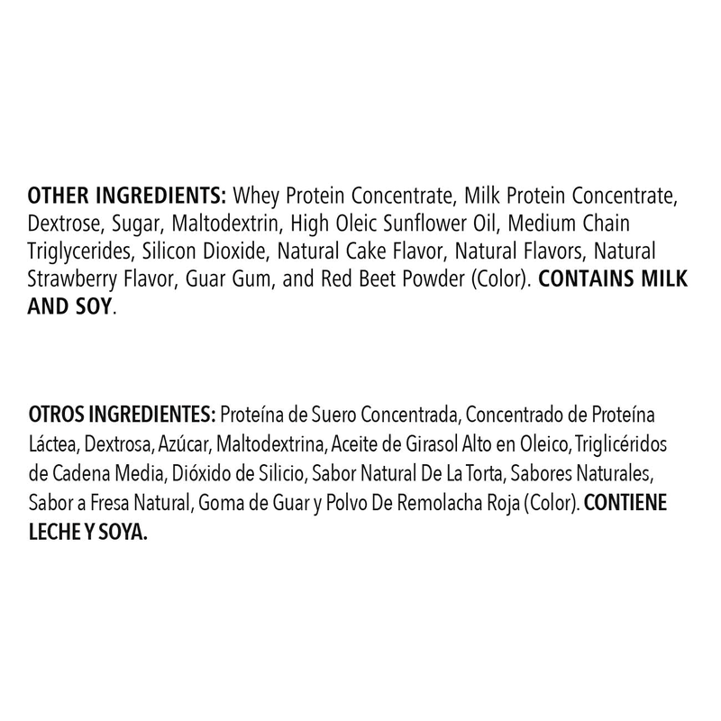 Herbalife24® Rebuild Strength ingredients list, including whey protein and natural flavors, promoting muscle recovery.