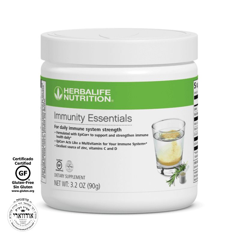 Immunity Essentials dietary supplement by Herbalife for immune system support with EpiCor and key nutrients.