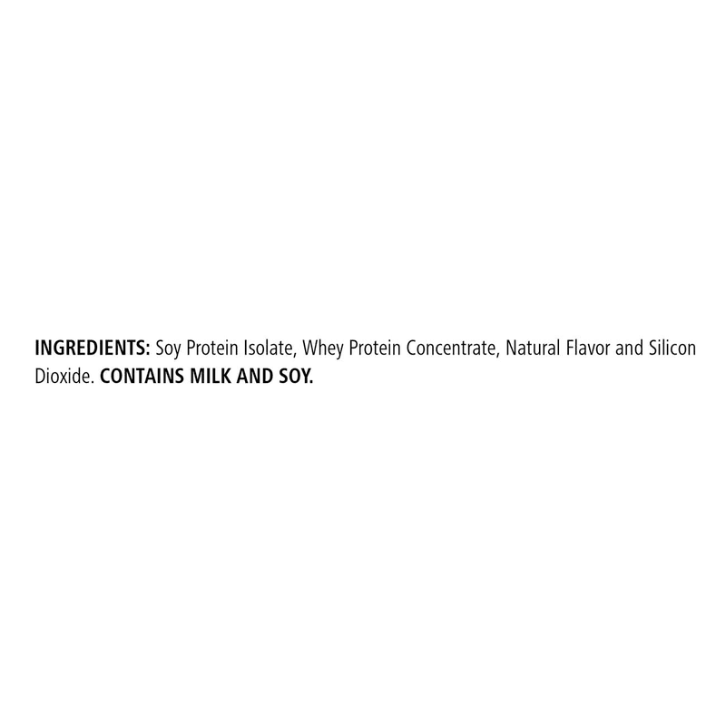 Ingredients for Personalized Protein Powder 12.7 Oz: Soy and Whey Protein, Natural Flavor, Silicon Dioxide. Contains milk and soy.