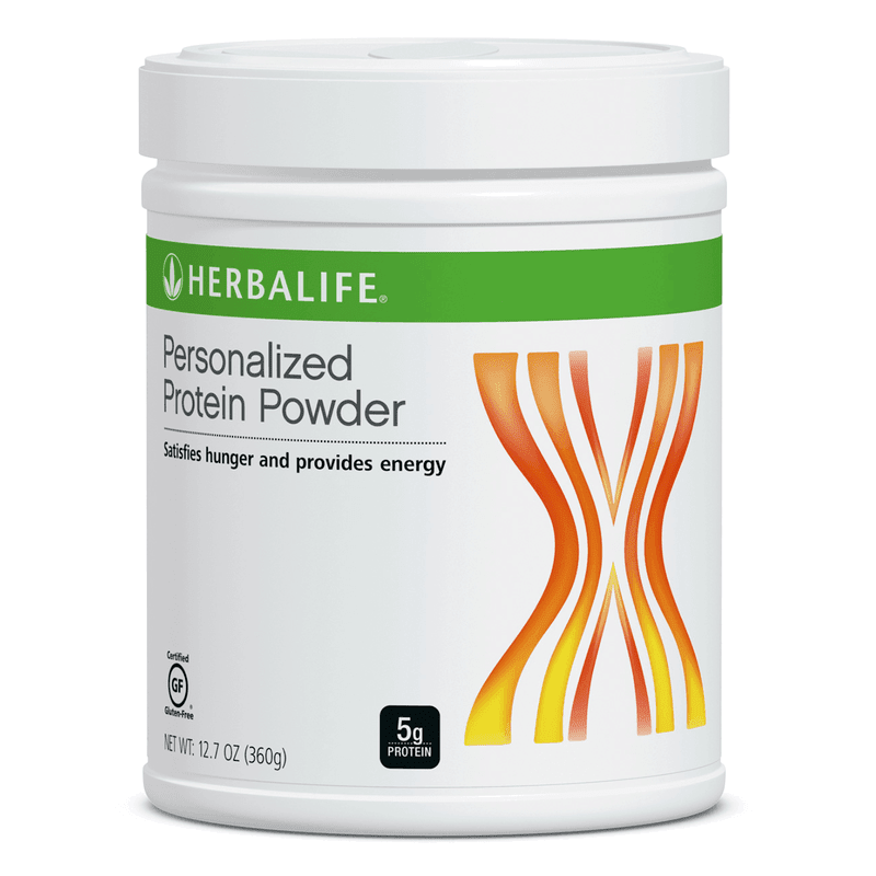 Personalized Protein Powder 12.7 Oz. container by Herbalife, gluten-free protein blend for energy and weight management.
