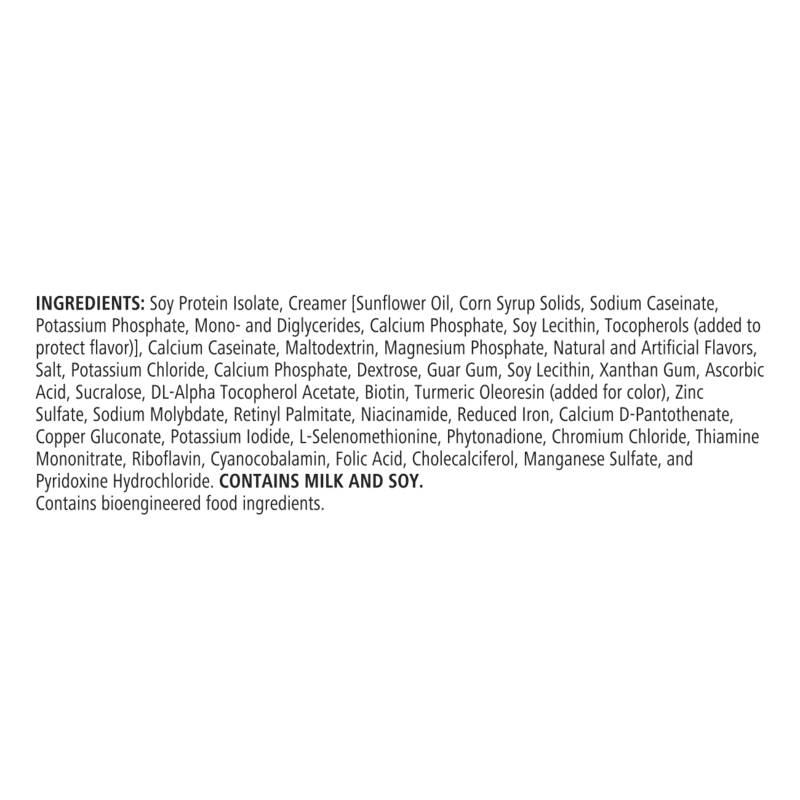 Ingredients list for AlVivo's Protein Drink Mix including soy protein isolate and various nutrients.