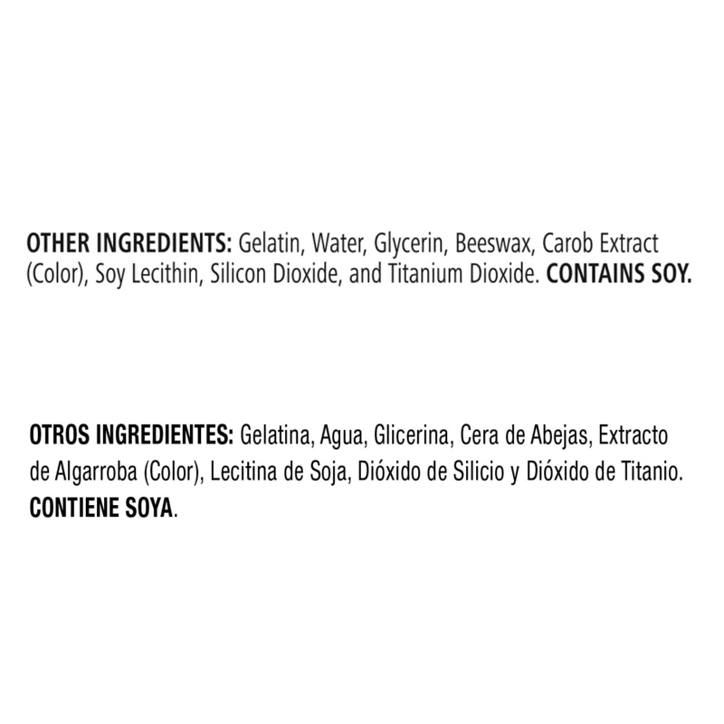 Ingredient list for Ultimate Prostate Formula: Gelatin, Water, Glycerin, and more. Contains soy.