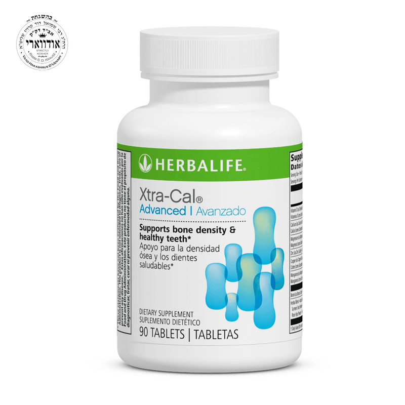 Xtra-Cal Advanced: 90 Tablets bottle, supports bone health and mineral density, dietary supplement by Herbalife.